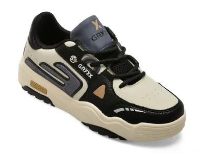 Pantofi sport GRYXX alb-negru, 1A3227, din piele naturala