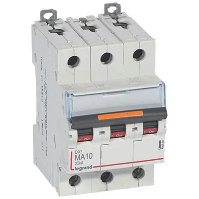Disjunctor DX³ MA-3P-400V~-10A-25kA-magnetic simplu - 3M