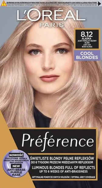 L'Oréal Préférence Vopsea de păr, 8.12 Alaska