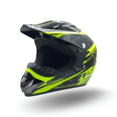 Casca motocross atv copii XTR 125, culoare negru galben, marime YS, 51-52cm