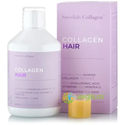 Formula Speciala pentru Par cu Colagen Lichid Hidrolizat Tip 1 si 3 cu 2500mg, Acid Hialuronic 100mg, Retinol 800mcg, Biotina 5000mcg, Vitamine 500ml