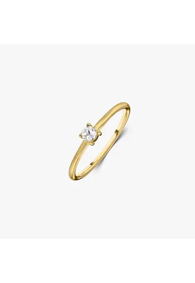 Inel din argint Birthstone Golden April - Topaz Alb