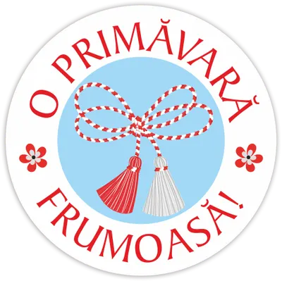 Rola etichete autoadezive personalizate, Buline O primavara frumoasa, martisor , diametru 40 mm, 1000 buc rola