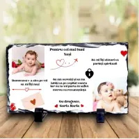 Ardezie personalizata Cadou pentru Nasii de botez