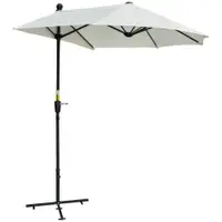 Outsunny Umbrelă Semicirculară Dublă de Perete cu Deschidere cu Manivelă și Suport în Cruce, 200x190x240 cm, Crem | Aosom Romania