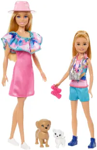Set joc Barbie - Barbie si Stacey cu catelusi si accesorii