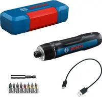 Șurubelniță fără fir Bosch GO - 3,6 V, cu baterie, cablu USB și biți
