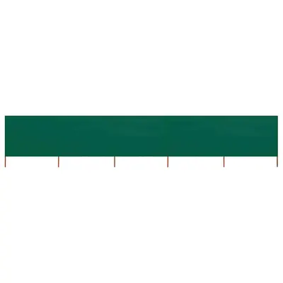 vidaXL Paravan anti-vânt cu 5 panouri, verde, 600 x 120 cm, textil