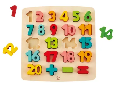 Puzzle din lemn Hape - Numere cu suport