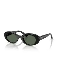 Ochelari de soare ovali cu lentile uni - Negru