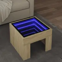 Gossi masuta de cafea cu led infinity, stejar sonoma, 40x40x30 cm