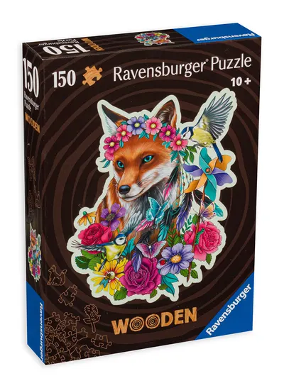 Puzzle din lemn Ravensburger din 150 de piese - Vulpea colorată