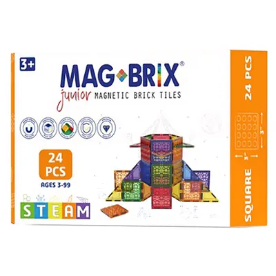 Set magnetic Magbrix Junior, Magblox, 24 piese patrate
