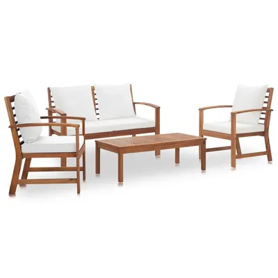 Gossi set mobilier de gradina cu perne, 4 piese, lemn masiv de acacia