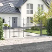vidaXL Poartă de grădină WOERDEN 175 x 500 cm Oțel Gri Blocat