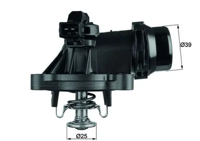 Termostat lichid racire (105 C, in carcasa) potrivit BMW 1 (E81), 1 (E82), 1 (E87), 1 (E88), 3 (E46), 3 (E90), 3 (E91), 3 (E92), 3 (E93), 5 (E60), X1 (E84), X3 (E83) 1.6 1.8 2.0 12.00-06.15