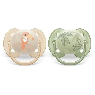Set 2 suzete Avent din silicon Ultra Soft Unisex 0-6 luni