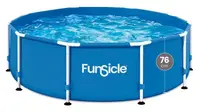 Piscină asamblabilă FunSicle - Activity Pool, 305 x 76 cm, rotundă cu cadru metalic și pompă filtrantă
