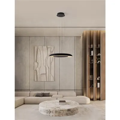 Lampa suspendata EPOS Triac Dimabil Nisipiu Negru & Alb Metal & Polycarbonate LED 38 Wat 220-240Volt 2100Lm IP20 2700 + 4000K