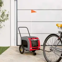 vidaXL Remorcă de bicicletă pentru animale de companie Roșu și gri