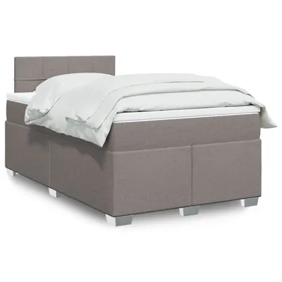 Gossi pat box spring cu saltea, taupe, 120x190 cm material textil