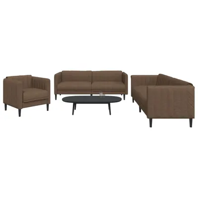 Gossi set de canapele, 3 piese, maro, textil