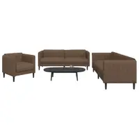 Gossi set de canapele, 3 piese, maro, textil
