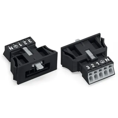 Snap-in plug; 5-pole; Cod. A; 1,50 mm²; black