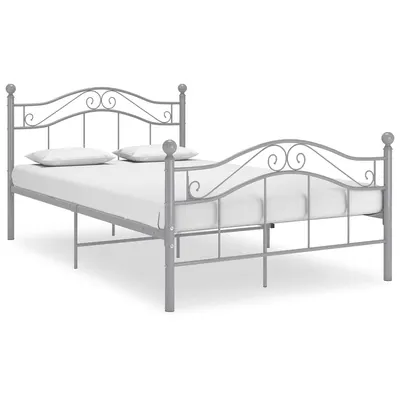 vidaXL Cadru de pat, gri, 120 x 200 cm, metal