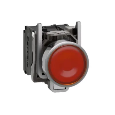 Buton iluminat Complet Incastrat portocaliu Ø 22, Revenire cu Arc, 1No+1Nc 110, 120 V