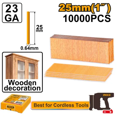 Cuie Lemn fara Cap 25 mm, Masura 23, Diametru 0.64 mm, Otel Galvanizat, pentru Pistol Electric CBNLI3603 CBNLI3606, 10000 buc, ANA06825