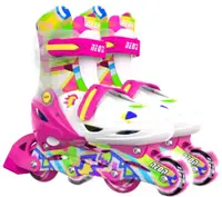 Role pentru copii 2 în 1 Yvolution - Neon Combo Skates, mărimea 30-33, roz-galben