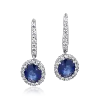 Cercei din aur alb cu pietre pretioase de 4.26ct