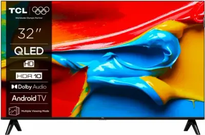 Televizor QLED TCL 80 cm (32inch) 32V4C, HD Ready, Smart TV, WiFi, CI+