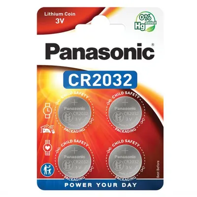 Baterii litiu 3V CR2032 220mAh, 4 Buc. Panasonic