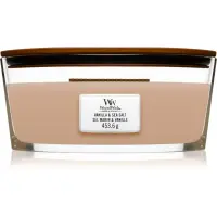 Woodwick Vanilla & Sea Salt lumânare parfumată cu fitil din lemn (hearthwick) 453.6 g