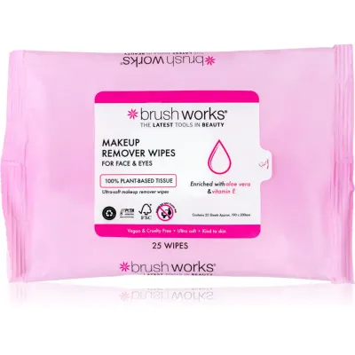 Brushworks Makeup Remover Wipes șervețele demachiante pentru make-up 25 buc