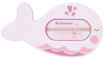 Termometru pentru baie KikkaBoo - Whale, Pink