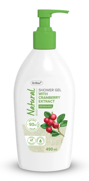 Dr. Max Natural Gel de dus cu merisoare, 490ml