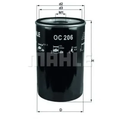 Filtru ulei MAHLE ORIGINAL OC 206