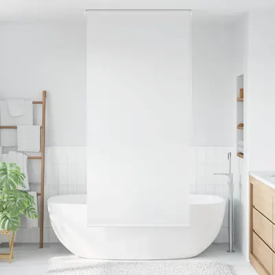 vidaXL Roletă perdea de duș 100x240 cm Alb