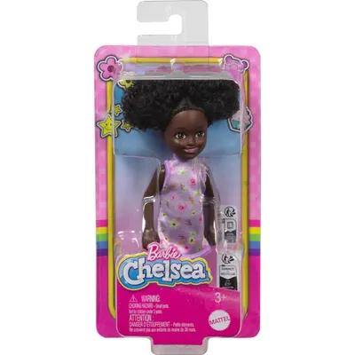 Papusa Barbie Chelsea, Purple Floral Dress, HXM96