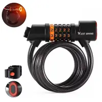Antifurt bicicleta cu cifru iluminat LED, suport prindere, reincarcabil, 120 cm