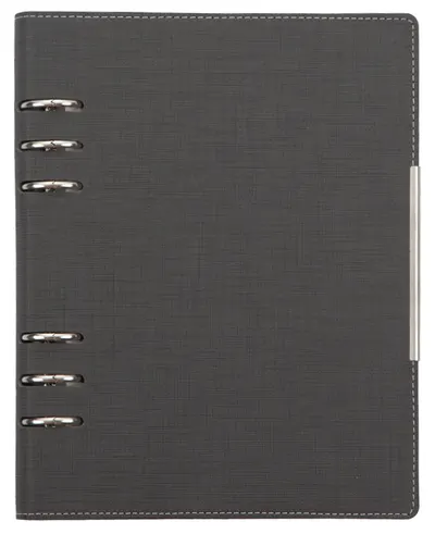 Caiet-agenda din piele Trend A5 - Grafit, cu inele si mecanism