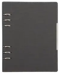 Caiet-agenda din piele Trend A5 - Grafit, cu inele si mecanism