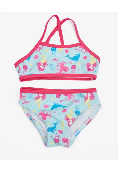 Costum de baie din doua piese cu model grafic