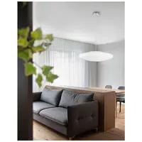 Lampa suspendata PRESSIONE Opal Sticla Satin Metal Baza Crom Aluminiu LED E27 4x12 Wat 230 Volt IP20 Fara bec