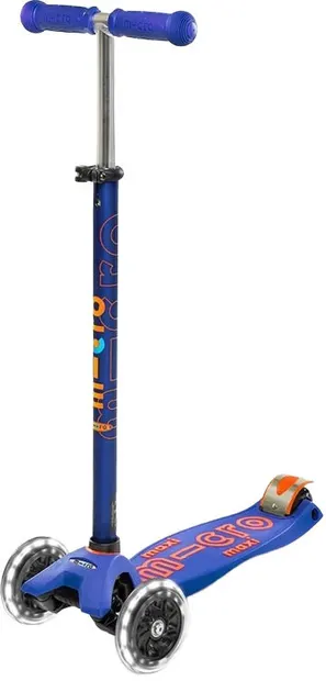 Trotinetă pentru copii Micro - Maxi Micro Deluxe LED, albastru