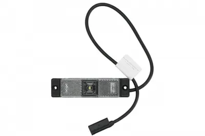 Lumina delimitare stanga dreapta; UNIFAB, forma: dreptunghiular, alb, LED, inaltime 32mm; latime 130mm lungime cablu 500mm, fara prindere, 10 12 24 30V (conector: CLICK-IN PR, IP6K9K, UNIFAB)
