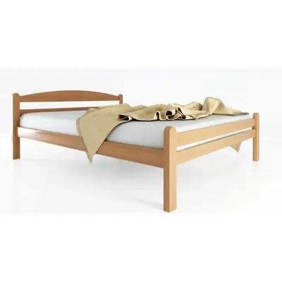 Pat matrimonial în culoare naturală din lemn de fag cu somieră 180x200 cm Bellariva – B.E.S.